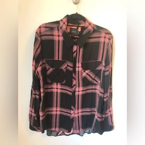 Guess Plaid and Floral Blouse - size XL